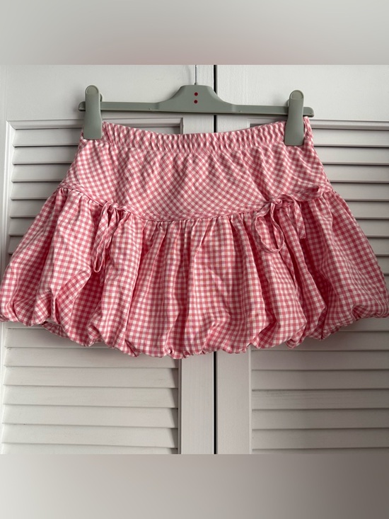 Free Haven Dresses & Skirts - Pink Gingham Bubble Mini Skort